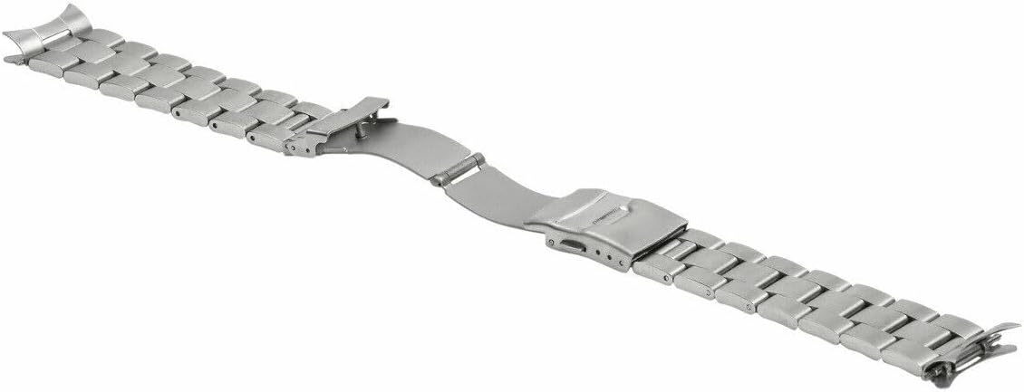 Image of the Ewatchparts Oyster watch band with its push-button deployment clasp closed.