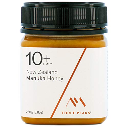 Three Peaks Manuka Honey New Zealand - Certified UMF 10+ / MGO 263+ - 8.82 oz (250gm) - 100% Natural honey, Raw honey â€“ Ultra Premium, Healing Manuka honey