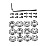 Zerodeko 12PC Router Bit Bearing Accessory Kit Top-Mounted Ball Bearings Screws Wrench for Woodworking Compatible Router Bits Random Style