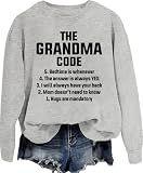 Grandma Sweatshirts For Women Nana Sweatshirt The Grandma Code Sweatshirt Gigi...