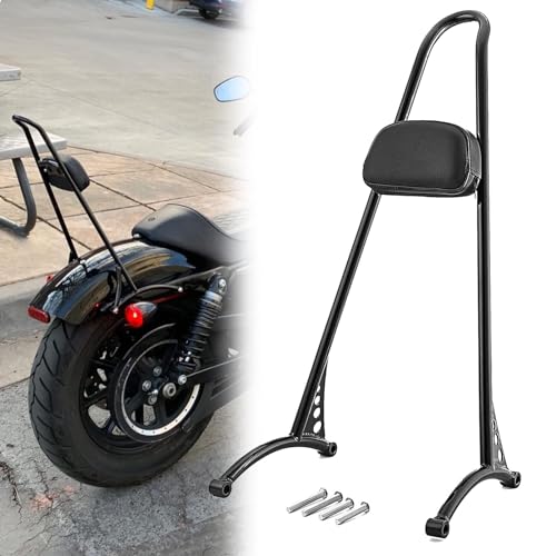 Dasen 23" Tall Sissy Bar, Passenger Backrest Triple Polished Compatible with Harley Sportster XL 883 1200 XL Models 2004-2023 by Dasen - Used condition - US$89.57