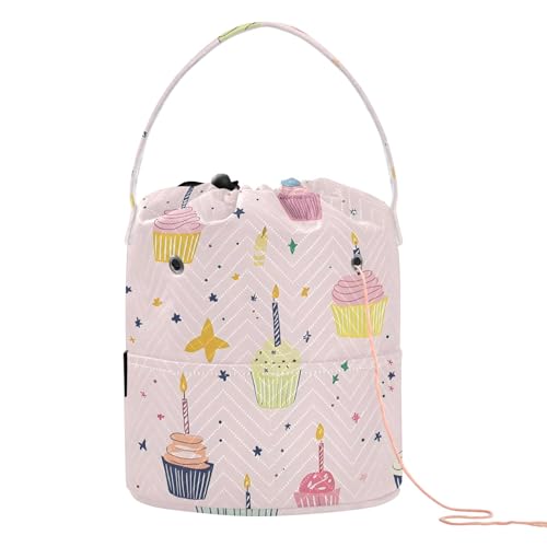 Yarn Storage Bag Small Crochet Bag Knitting Bag Organizer Candle Cake Yarn Bags for Crocheting Basket