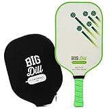 Big Dill Pickleball Flight Pro XL Fiberglass Elongated Professional Pickleball Paddle | USA Pickleball Approved Rough Fiberglass | Lightweight Pickle Ball Paddles for Women, Men, Advanced Racket