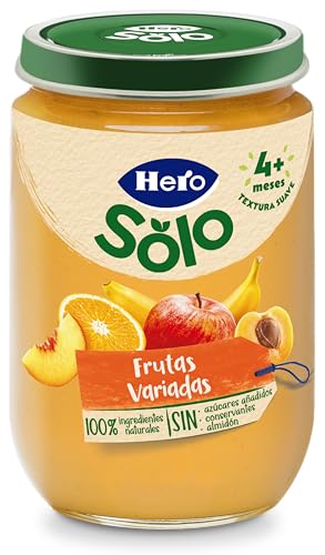 Hero Baby Tarritos de Frutas Variadas con Ingredientes Naturales para bebés de apartir de 4 meses – tarro de 190 g