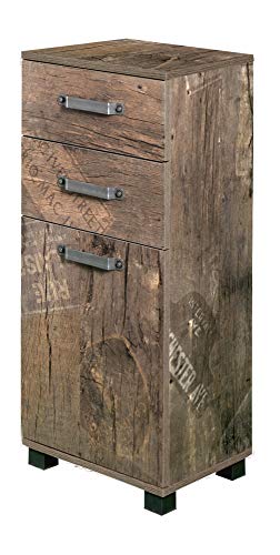 Schildmeyer Cabinet, Body and front: melamine-coated chipboard/handles, metal runners and fittings/plastic feet/wooden shelves, Panama Oak Decor, 32 x 40.3 x 94.8 cm Main Image Small