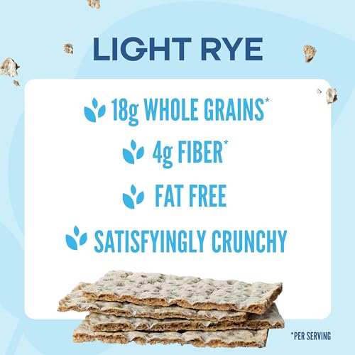 Wasa Light Rye Crispbread, 9.5 oz (Pack of 12), Rye Crackers, Non-GMO Ingredients, Fat Free - Thumbnail 3