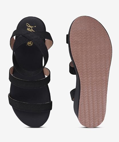 Image of JM LOOKS Comfortable Elastic Multi-Strap Wedge Sandals With Lightweight Platform Base For All Day Summer Support
