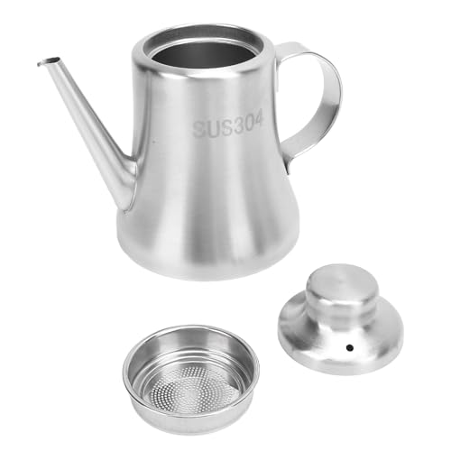 Filtro de Aceite de Acero Inoxidable, Separador de Grasa de Aceite, Lata de Almacenamiento de Aceite de Cocina con Colador Extraíble y Tapa Ajustada, para Cocina (24OZ)