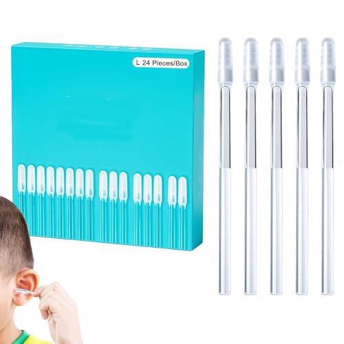 Qapayieg Kit de nettoyage des oreilles - Lot de 24 pièces lavables et réutilisables | Curette à cérumen | Soins personnels quotidiens, hygiène après baignade ou douche