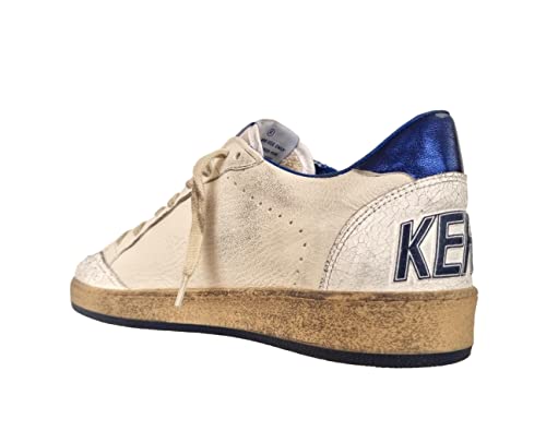 Golden Goose Scarpe Sneakers Uomo Vintage Ball Star 10327 Bianco-Blu (Numeric_43) - 4