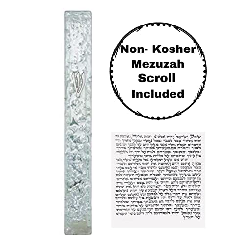 A&S Mezuzot Modern Glass Mezuzah Case In Shatterd Glass Design Waterproof Judiaca Door Mezuzah Home Blessing And Protection Cover (Light Blue, 6 Inches) #TOP1