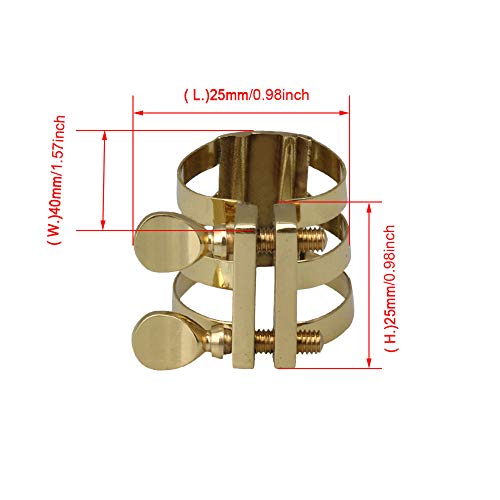 Mxfans Twin Screw Adjustment Alto Saxophone Mouthpiece Sax Ligature for Saxophone 40x25x25mm