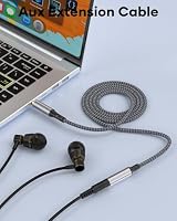 layajia Klinke Verlängerung 5m, 3,5mm Stereo Klinken Audio Verlängerungskabel für AUX Eingänge Buchse Vergoldete Nylon Kompatibel mit Smartphones, Kopfhörer, Media-Player, Lautsprechern – Ansicht 2