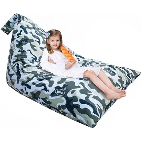 Jorbest Stuffed Animals Storage, Soccer Stuffed Animals Bean Bag Storage, Bean Bag Chair Cover for Kids, Luxury Velvet Stuffie Seat - Cover ONLY (200 L/52 Gal)