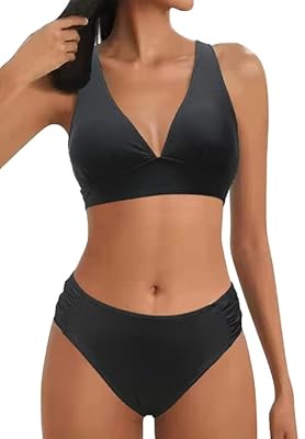 Mujer Traje de Baño de Dos Piezas Push-up Cuello en V Bañador Cintura Media Correas Laterales del Bikini Set Estampado Ropa de Playa Traje de Baño(Negro,M) | Ya disponible en tu tienda friki favorita! En mundofriki.es! Mujer Traje de Baño de Dos Piezas Push-up Cuello en V Bañador Cintura Media Correas Laterales del Bikini Set Estampado Ropa de Playa Traje de Baño(Negro,M) | Ya disponible en tu tienda friki favorita! En mundofriki.es!