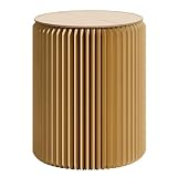 Folding Stool - 12-Inch Foldable Paper Stool, Portable Folding Stool, Made With Eco-Friendly Kraft Paper Honeycomb Design, Only 1.2 Inches Thick When Folded. Modern Minimalist Brown Living Room Stool