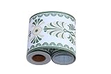 JMSHTU Frise Murale Autocollant Vert Européen Bordure de Papier Peint Imperméable en PVC Plinthe de Salle de Bain Décor Mural 10X1000CM
