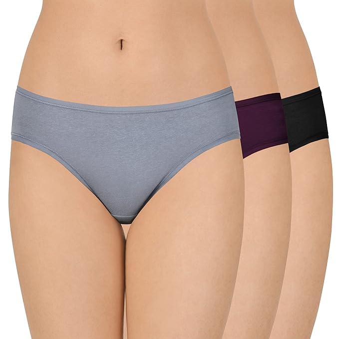 louryn koulyn Solid Low Rise Cotton Bikini Panty Pack (Pack of 3) (Color May Very)-picture-22