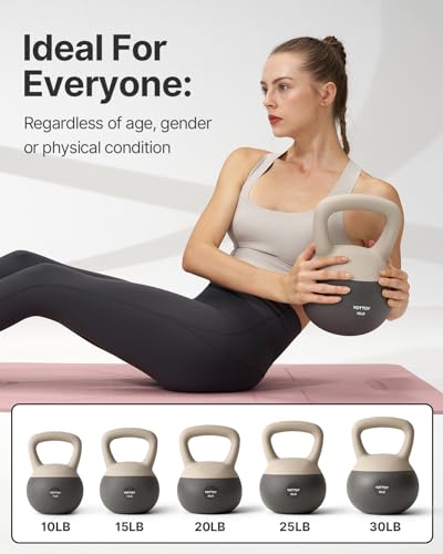 YOTTOY Soft Kettlebells, 10 lb kettlebell with Anti-Slip Base & Impact-Resistant Design - Perfect for Strength Training Kettlebells Weightlifting, Personal Training