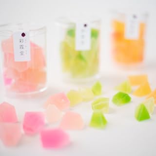 彩霞堂 食用宝石 琥珀糖 彩果 桃子、麝香葡萄、芒果