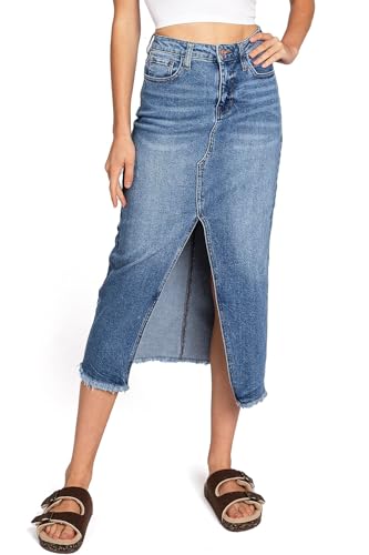Celebrity Pink Regeneration Women's Juniors High Rise Jean Midi Skirt