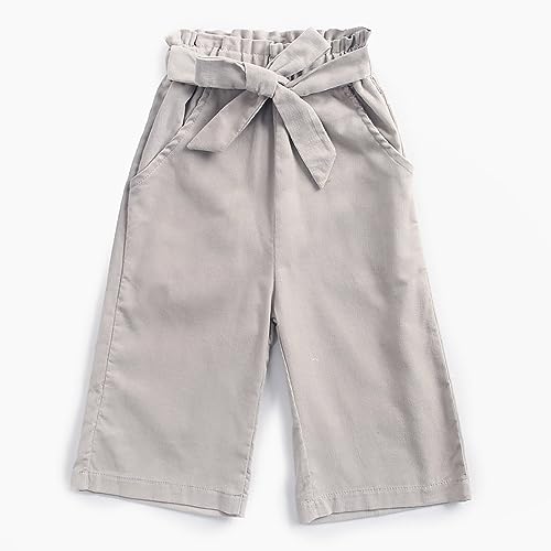 Girls Wide Leg Baggy Soft Corduroy Pants Trendy Elastic Bow Drawstring Waist Cute Fall Sweatpants for Toddlers3