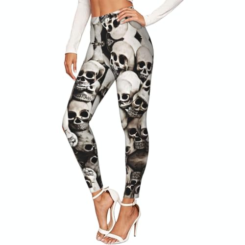 Leggings de compresión con calavera mexicana: ropa de gimnasio para mujer