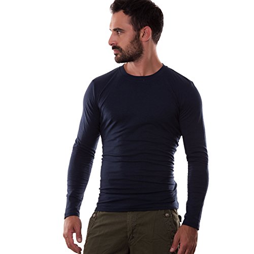 Maglia Uomo Maglietta Girocollo Maniche Lunghe