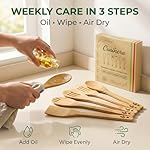 Dishwasher Safe Bamboo Wooden Spoons for Cooking 6-Piece – Kitchen Gadgets Wooden Cooking Utensils Set – Premium Kitchen Utensils Set – Easy to Clean, Perfect for Non-Stick Cookware - Image 3