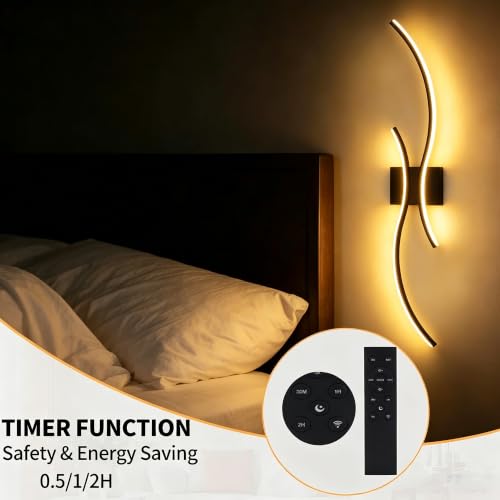 39.4'' Modern Hardwired Wall Sconce Set of two,3CCT Dimmable LED Wall Light by Amansour - Used condition - Image 8