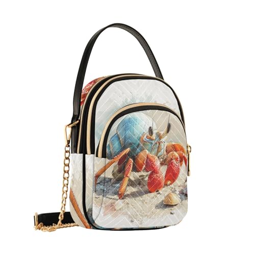 Ocean Hermit Crab Crossbody Bags for Women Detachable Strap Purses Shoulder Bag Travel Handbags2