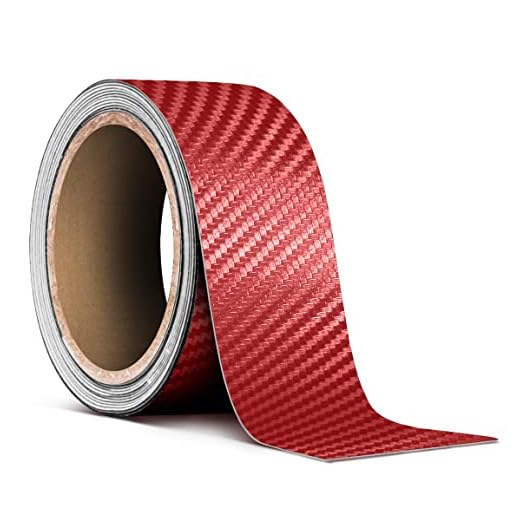 VViViD Dry Carbon Fiber Detailing Vinyl Wrap Tape 2 Inch x 20ft Roll DIY (Red)