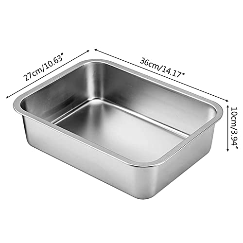 Arenero para gatos acero inoxidable 14.17x10.24x3.94 pulg miniatura 5