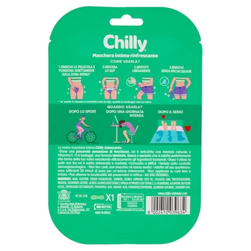 Chilly Rinfrescante Masque Intime - Soin Rafraîchissant Zone Intime Testée Dermatologiquement & Gynécologique avec Vitamine E, Fraîcheur Instantanée, Lot de 12 + Italian Gourmet Polpa – vue 3