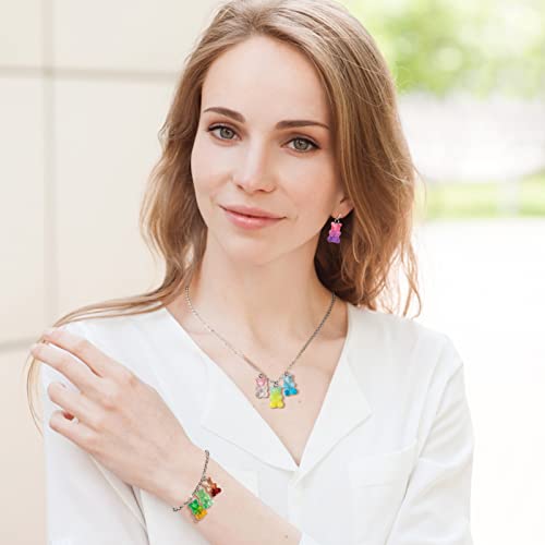 60Pcs Gradient 3D Gummy Diy Bear Charms- Resin Bear Shaped Clay Pendants In 15 Colors Earring Bracelet Nacklace Diy Jewelry Making Pendants Nail Art Accessory For Children Adults Diy Handmade Crafting #TOP5