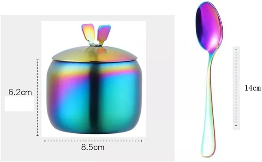 Kitchen Seasoning Seasoning Pot Seasoning Salt Sugar Container Pepper Shaker Tool with Lid and Spoon(D)