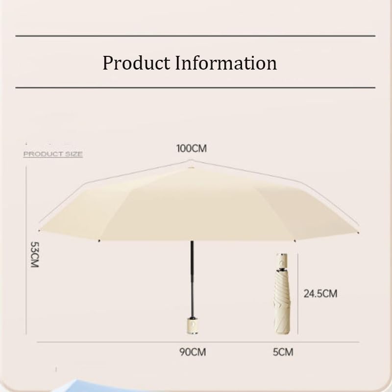 6 Bone Fully Automatic Black Rubber Sunshade Folding Sun Rain Umbrella
