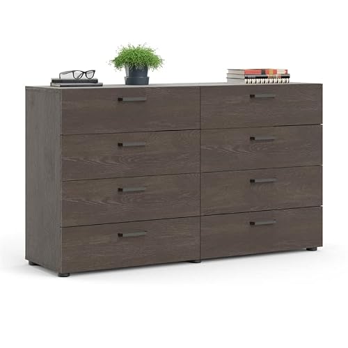 Home Square 4 Piece Bedroom Set With 8 Drawer Dresser, Chest And Two Nightstands In Dark Chocolate #TOP6