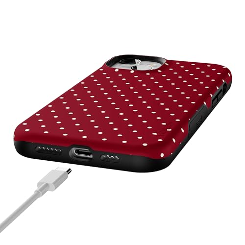 Casely iPhone 15 Case | On the Dot | Maroon Polka Dot | Bold Protective Design | MagSafe Compatible Design by Casely - Used condition - Image 8