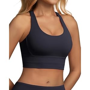 Grace Form Women’s Sports Bra Padded Push Up Ultra Soft Sports Bras for Women Full Coverage Medium-Low Support