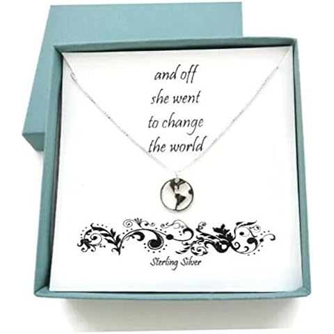 Graduation Gift for Her | World Necklace | Sterling Silver Necklace