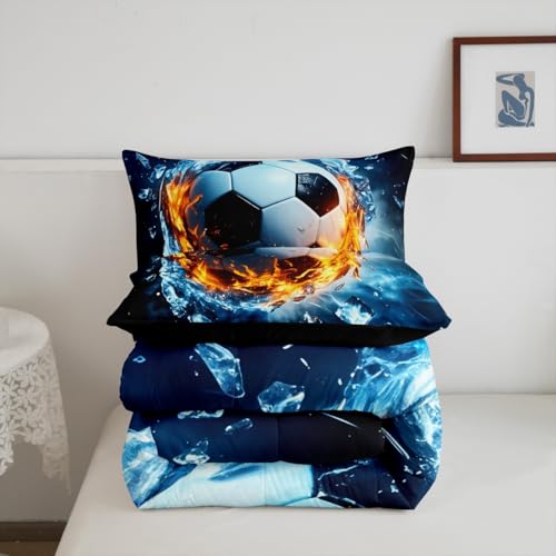Image of Feelyou 3D Soccer Ball Game Comforter Set Full Size Boys Girls Teens