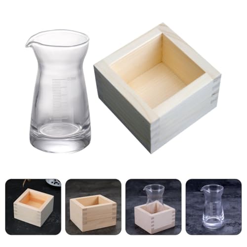Juego de copas de sake Sosoport de vidrio con caja de madera 8