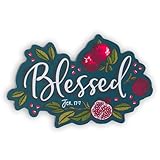 Christian Art Gifts Inspirational Refrigerator Scripture Magnet for Women & Girls with Bible Verse: Blessed - Jeremiah 17:7 Fruit Themed Fridge Magnet, Home & Kitchen Decorations, Size 3.3' x 2.3'