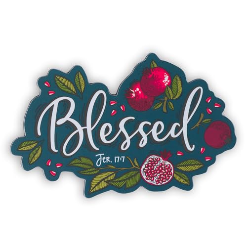 Christian Art Gifts Inspirational Refrigerator Scripture Magnet for Women & Girls with Bible Verse: Blessed - Jeremiah 17:7 Fruit Themed Fridge Magnet, Home & Kitchen Decorations, Size 3.3" x 2.3"