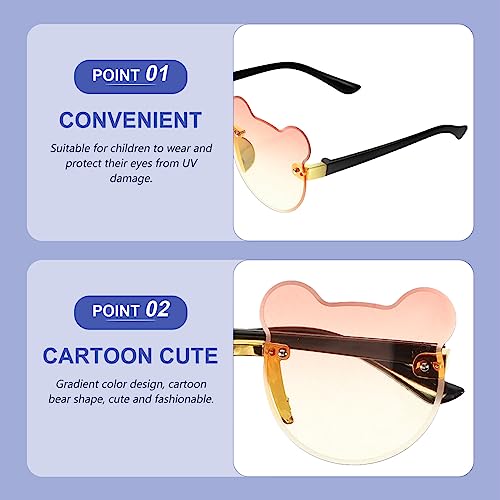 Zerodeko 3 Peças De Óculos De Sol Em Forma De Urso Óculos De Sol Engraçados Para Crianças Óculos De