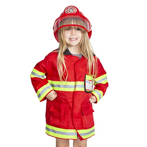Next Milestones Firefighter Costume for Boys and Girls 9 Pieces Pretend Play Set for Kids - Fireman Toys - Thumbnail 4