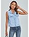 luvamia Denim Vest Shirt Women Blue Crop Top Western Vest Women Women'S Vest Distressed Jean Jacket Vest Cropped Tops For Women Fall Outfits For Women 2025 Size Medium Size 8 10