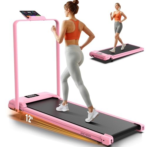 ANCHEER Treadmill with Handles, 3.0 HP Foldable Walking pad with