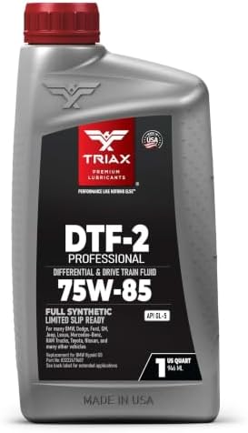 TRIAX DTF-2 Professional 75W-85 GL-5 Full Synthetic Differential & Drivetrain Fluid | Limited Slip Ready | Compatible with BMW, Dodge, Ford, GM, Jeep, Lexus, MB, Nissan & Toyota (1 Quart)